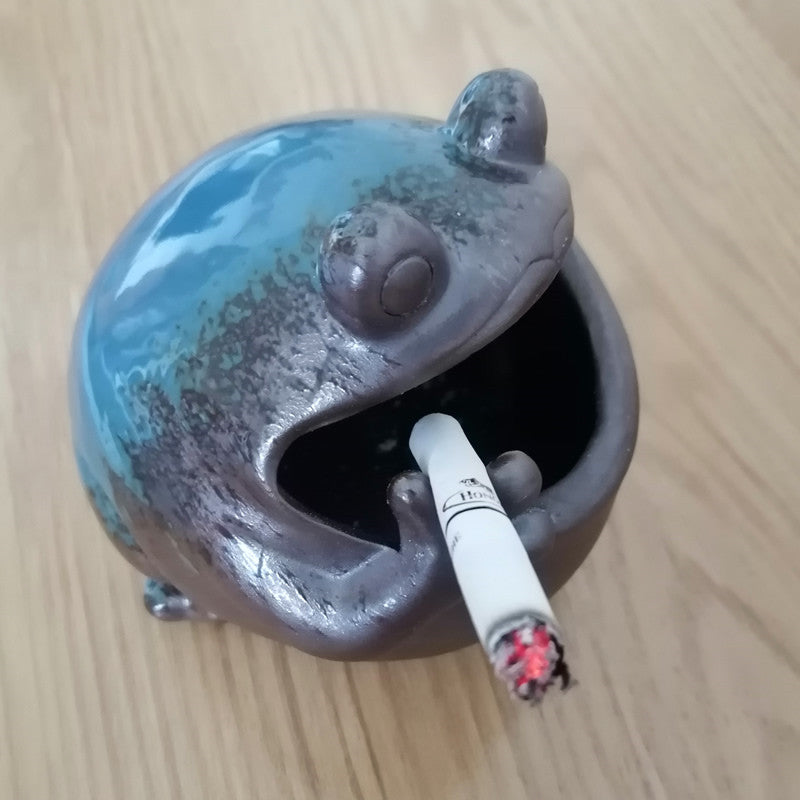 Frog - Shaped Ceramic Ashtray, Cute Animal - Themed Cigarette Ashtray