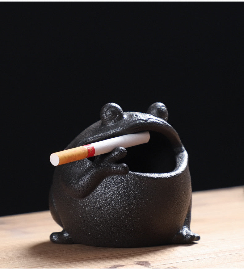 Frog - Shaped Ceramic Ashtray, Cute Animal - Themed Cigarette Ashtray