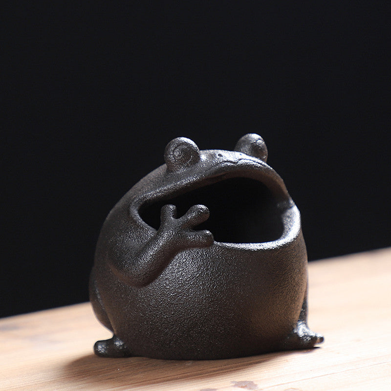 Frog - Shaped Ceramic Ashtray, Cute Animal - Themed Cigarette Ashtray