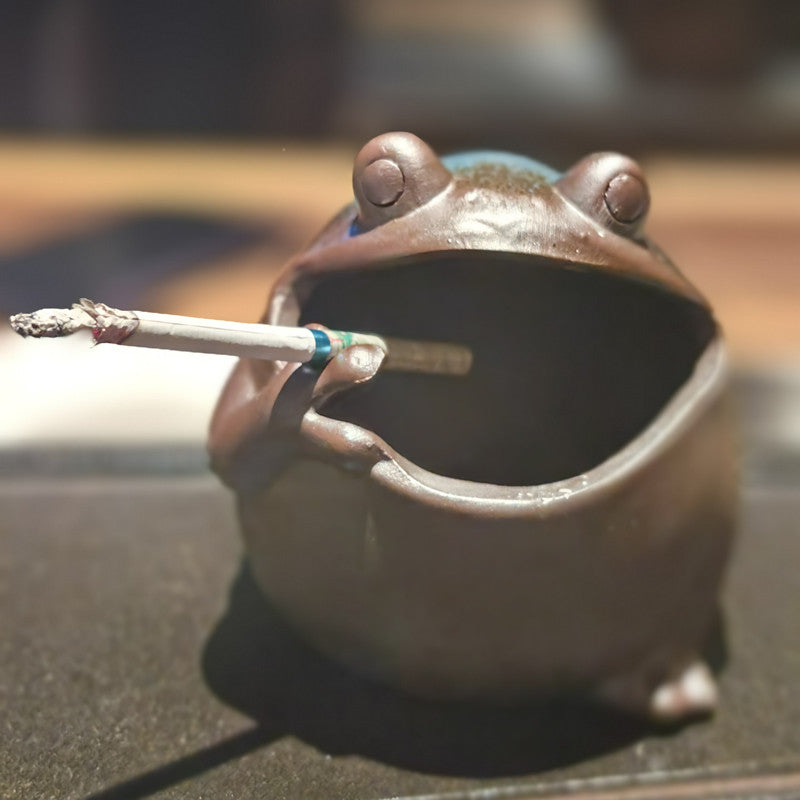 Frog - Shaped Ceramic Ashtray, Cute Animal - Themed Cigarette Ashtray