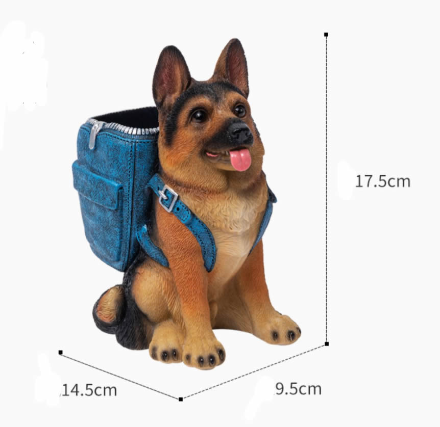Funny Shepherd Dog Pen Holder,Cute Desk Organizer for Office & Home