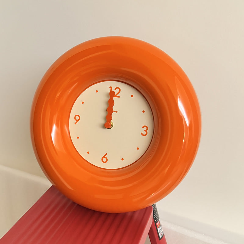 Modern Orange Circular Wall Clock - Vibrant Round Clock for Home & Office Decor