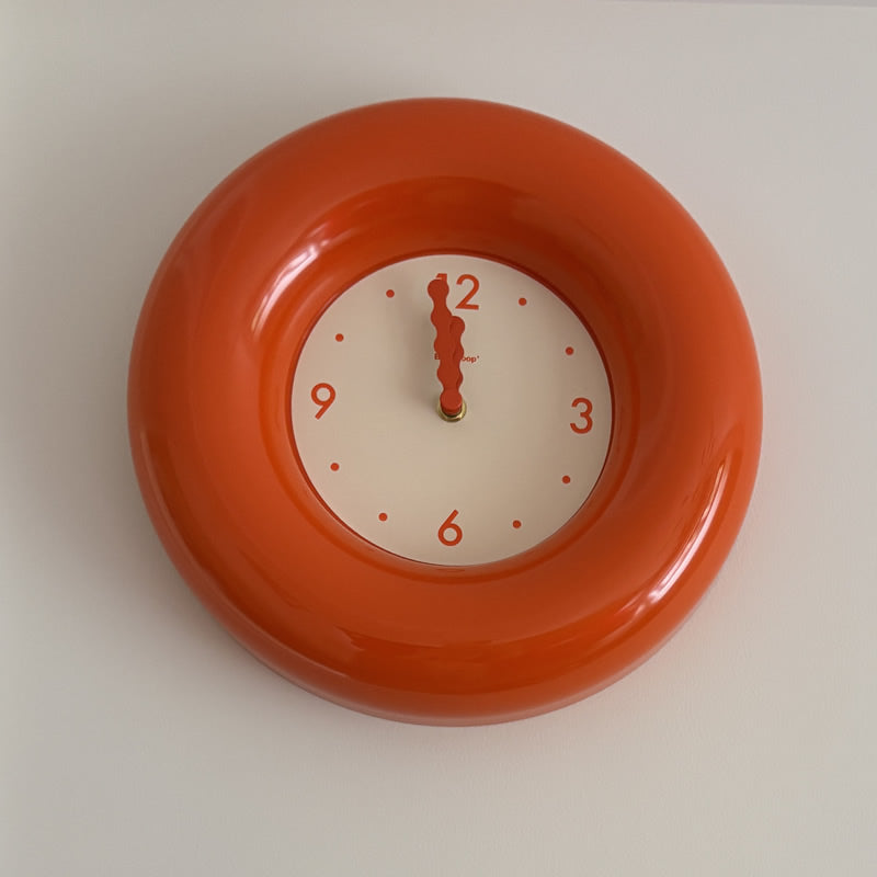 Modern Orange Circular Wall Clock - Vibrant Round Clock for Home & Office Decor