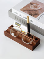 Wooden Desk Organizer with Pen Holders and Card Slot, Multi - Compartment Desktop Storage