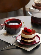 Artisan Ceramic Cup and Saucer Set, Geometric - Shaped Tea/Coffee Cups with Saucers