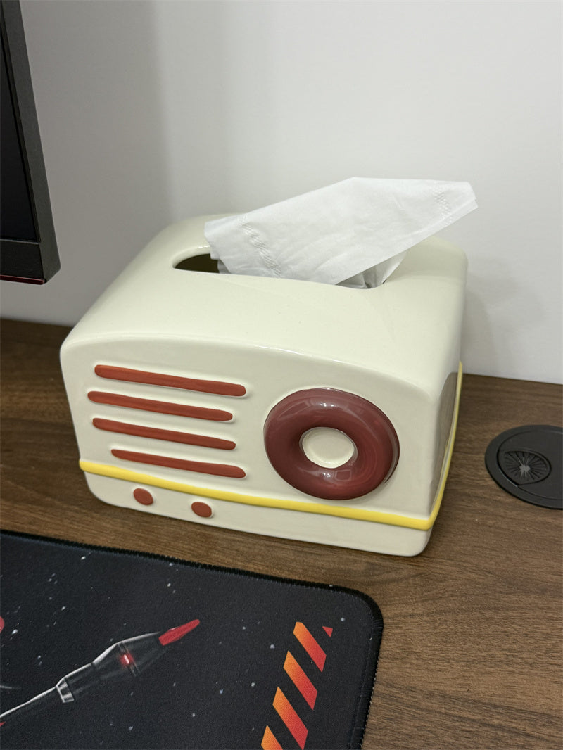 Retro Radio - Shaped Tissue Box, Cute & Practical Tissue Holder for Home&Office