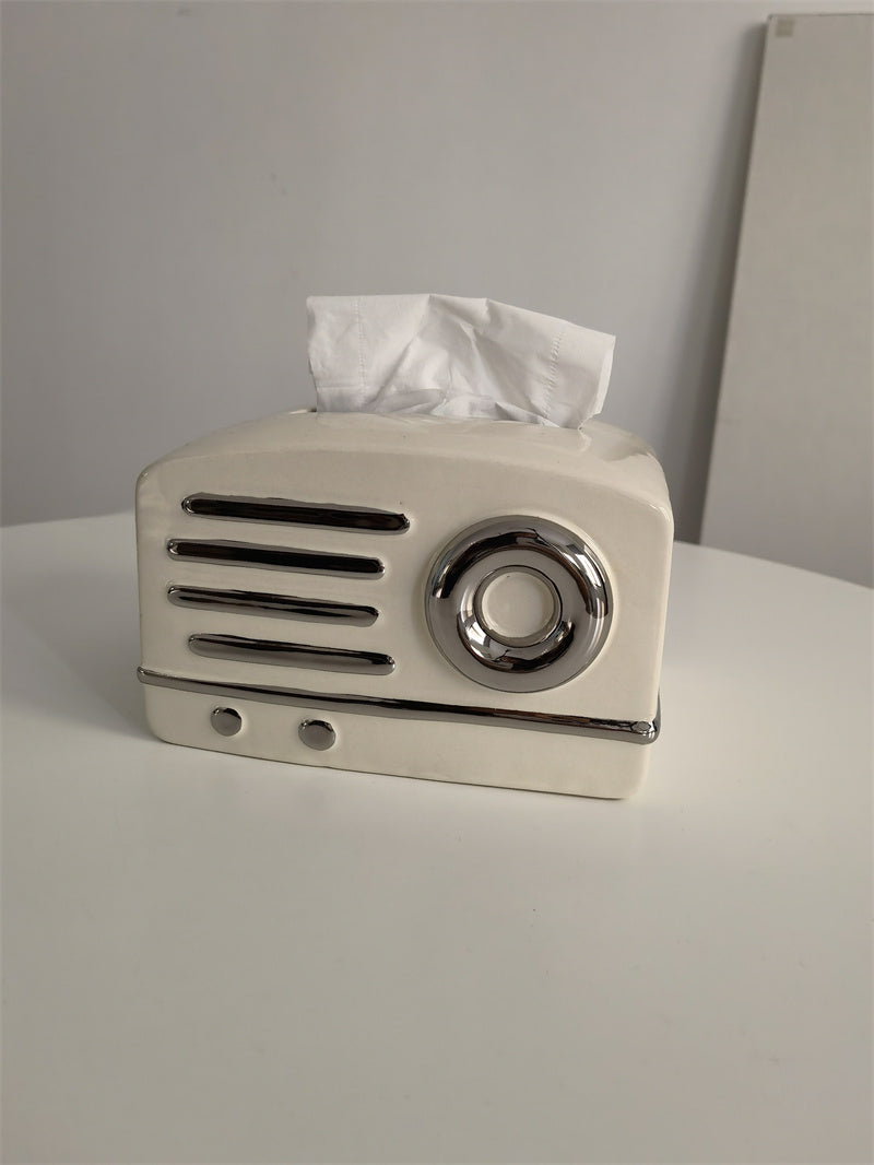 Retro Radio - Shaped Tissue Box, Cute & Practical Tissue Holder for Home&Office