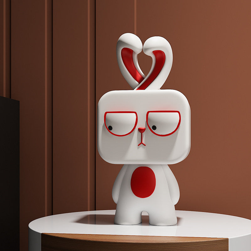 Whimsical Resin Animal Figurine Set - Modern Art Bear & Rabbit Desktop Decor