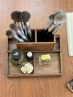 Wooden Desk Organizer with Multi - Compartments - For Makeup, Pens, and Office Supplies