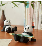 Handmade Wooden Panda Phone Stand, Cute Animal - Shaped Cell Phone Holder