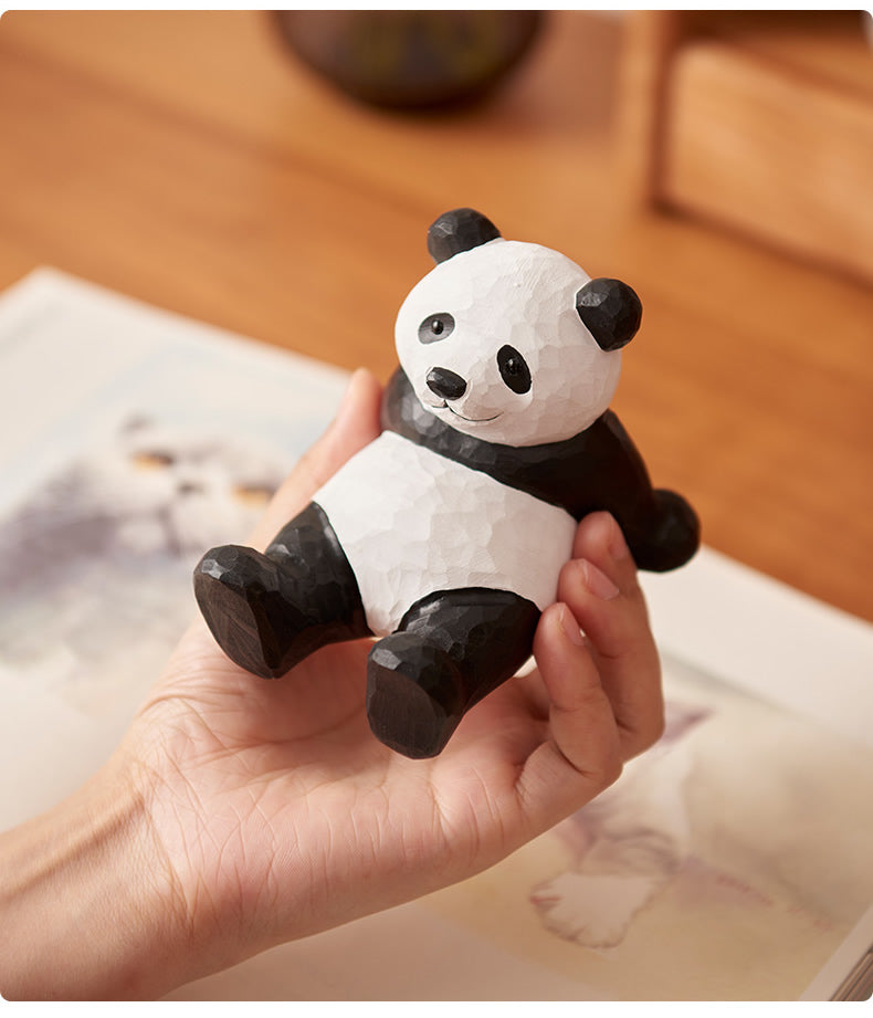 Handmade Wooden Panda Phone Stand, Cute Animal - Shaped Cell Phone Holder