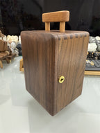Wooden Piggy Bank with Lock and Handle, Portable Cash & Coin Storage Box