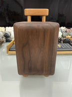 Wooden Piggy Bank with Lock and Handle, Portable Cash & Coin Storage Box