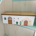 Cute House - Shaped Wooden Storage Box, Double - Compartment Organizer for Home